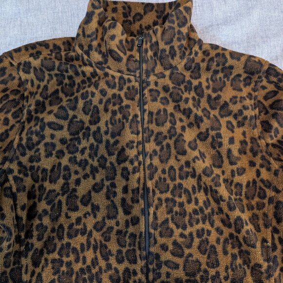 Lauren Active Ralph Lauren Leopard Fleece Jacket Full-Zip Women - Size L - Picture 8 of 11